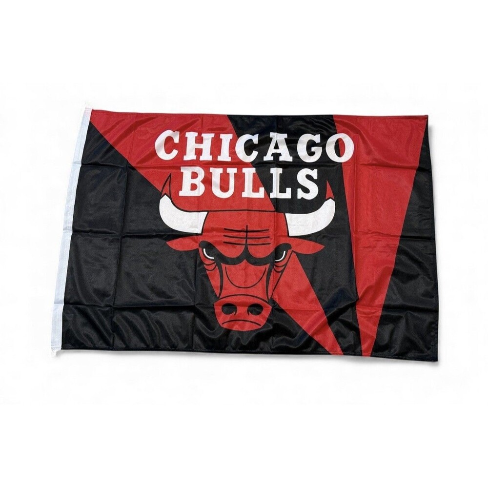 Chicago Bulls NBA Banner Flag‎ Wall Hanging Decor  42"x 28" Red Black NEW